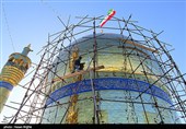 آغاز عملیات  مرمت گنبد حسینیه اعظم زنجان