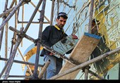 آغاز عملیات  مرمت گنبد حسینیه اعظم زنجان