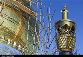 آغاز عملیات  مرمت گنبد حسینیه اعظم زنجان