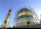 آغاز عملیات  مرمت گنبد حسینیه اعظم زنجان