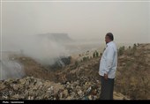 حریق در جایگاه زباله لنده؛ جنگل‌ها و مراتع سرگچ خاکستر شدند
