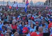 تظاهرات گسترده مردم کوبا علیه دولت تروریست آمریکا