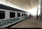 بدرقه نخستین قطار مسافری اردبیل ـ مشهد با حضور مسؤولان استانی و ملی