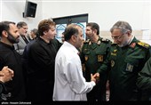سردار حسن‌زاده فرمانده سپاه تهران و  رحیم نادعلی، معاون فرهنگی و هنری سپاه محمد رسول‌الله تهران در مراسم بزرگداشت سپهبد شهید محمد پاکپور