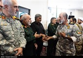 سردار سید محمد حسینی فرمانده تیپ نیروهای ویژه صابرین در مراسم بزرگداشت سپهبد شهید محمد پاکپور