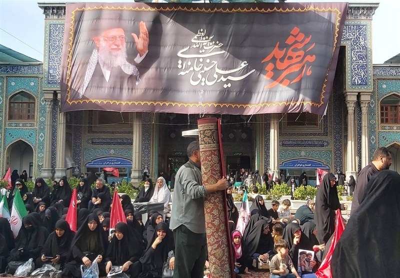 جنگ آمریکا و رژیم صهیونیستی علیه ایران , آیت‌الله سید علی خامنه‌ای , آیت الله سید مجتبی خامنه‌ای , امام شهید , خانواده شهدا , مراسم تشییع , 