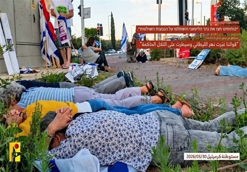 תמונה עוקצנית של חזבאללה על טענת ההתקדמות של צבא הכיבוש