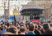 وداع با پیکر دو شهید بسیجی در حرم حضرت معصومه(س)