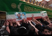 وداع با پیکر دو شهید بسیجی در حرم حضرت معصومه(س)