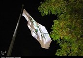 اهتزاز پرچم متبرک حرم امیرالمومنین(ع) در اجتماع مردمی ایران مقاوم در کرمان