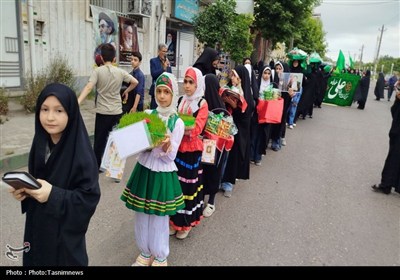 کاروان خنچه‌بران غدیر در آستانه اشرفیه