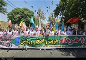 طنین «لبیک یا خامنه‌ای» در راهپیمایی باشکوه 15 خرداد ورامین