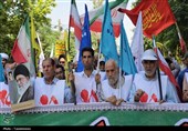 طنین «لبیک یا خامنه‌ای» در راهپیمایی باشکوه 15 خرداد ورامین