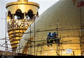 آیین طلاکاری گنبد حسینیه اعظم زنجان