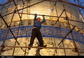 آیین طلاکاری گنبد حسینیه اعظم زنجان