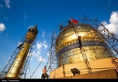 آیین طلاکاری گنبد حسینیه اعظم زنجان