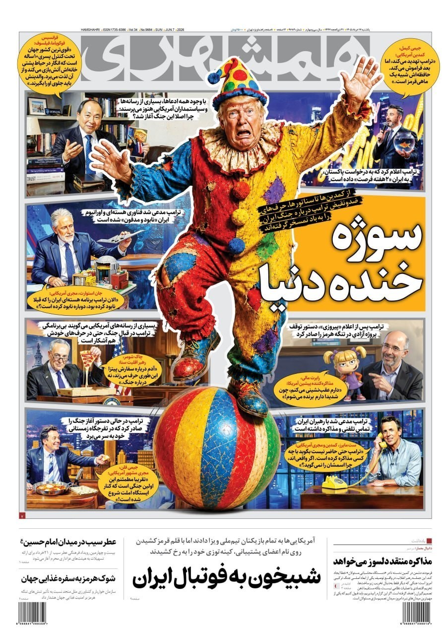 روزنامه کیهان , روزنامه وطن امروز , روزنامه جوان , روزنامه خراسان , روزنامه جام جم , روزنامه همشهری , 
