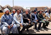 از چپ : حضور حجت الاسلام  حصاری دبیر امور مساجد شهر روداب، حجه الاسلام والمسلمین حصاری دبیر امور مساجد شهر روداب و  بهروز محبی‌نجم‌آبادی، نماینده مردم سبزوار در آئین افتتاح دبستان عشایری شهید آیت‌الله سیدعلی خامنه‌ای، پنجمین مدرسه گروه جهادی شهدا در روستای عبدالملکی از توابع بخش روداب شهرستان سبزوار استان خراسان رضوی 