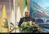 هوشنگ بازوند معاون وزیر و مدیرعامل شرکت زیرساخت در آیین افتتاح راه‌آهن اردبیل-میانه