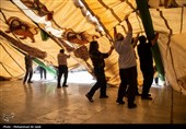 برپایی خیمه عزای محرم در امامزاده موسی مبرقع(ع)
