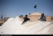 برپایی خیمه عزای محرم در امامزاده موسی مبرقع(ع)