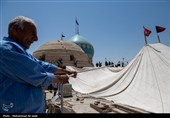 برپایی خیمه عزای محرم در امامزاده موسی مبرقع(ع)