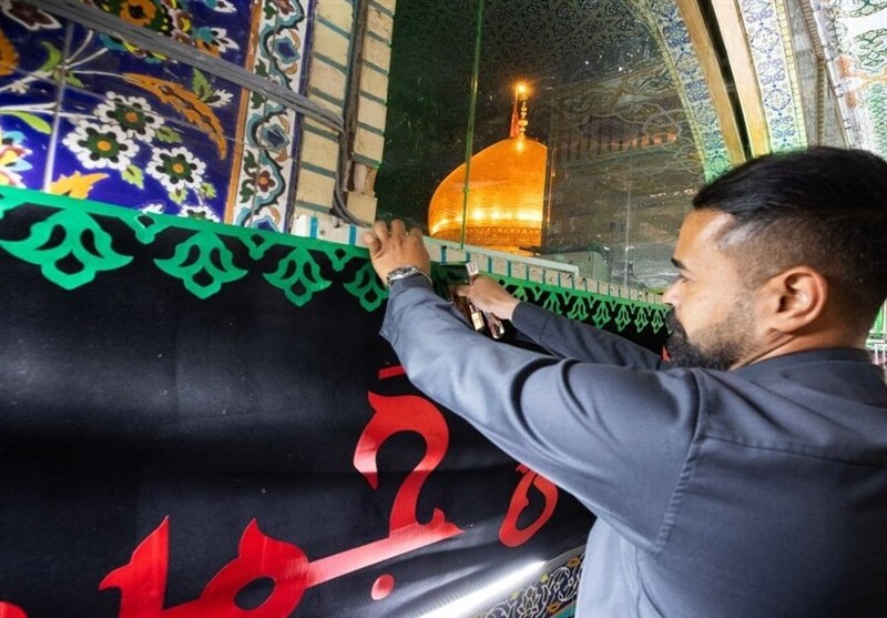 حرم امام حسین(ع) سیاه‌پوش شد