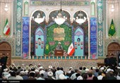 مجلس ترحیم آیت الله فیاض در حرم بانوی کرامت