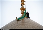 آیین تعویض پرچم حرم مطهر حضرت معصومه (س) بمناسبت آغاز ماه محرم