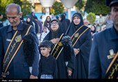 آیین سیاه پوشان گنبد و بارگاه مطهر حرم شاهچراغ (ع)