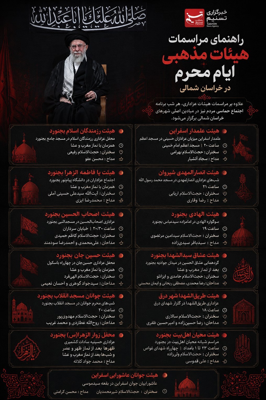ماه محرم , اخبار استان خراسان شمالی , 