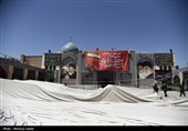 آیین برافراشته شدن خیمه امامزاده هارونیه اصفهان