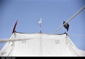 آیین برافراشته شدن خیمه امامزاده هارونیه اصفهان