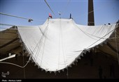 آیین برافراشته شدن خیمه امامزاده هارونیه اصفهان