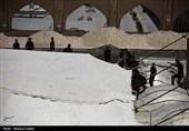 آیین برافراشته شدن خیمه امامزاده هارونیه اصفهان