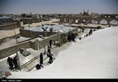 آیین برافراشته شدن خیمه امامزاده هارونیه اصفهان