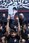 مراسم عزاداری شب عاشورای حسینی در جوار محل شهادت قائد شهید