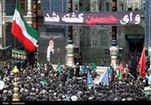 شور عاشورایی هیئت‌های مذهبی در حرم بانوی کرامت