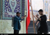 شور عاشورایی هیئت‌های مذهبی در حرم بانوی کرامت
