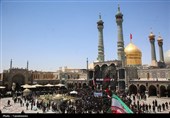 شور عاشورایی هیئت‌های مذهبی در حرم بانوی کرامت