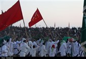 آیین خیمه‌برداری نوش‌آباد با یاد شهدای میناب برگزار شد
