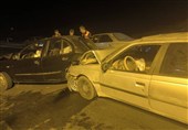 9 مصدوم در تصادف زنجیره‌ای 6 خودرو در محور دامغان ـ سمنان