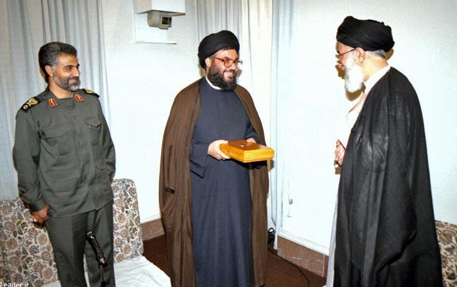 السيد حسن نصر الله , الإمام الخامنئي , آية الله السيد مجتبى الخامنئي , تشييع الامام الخامنئي , قائد الثورة الإسلامية ,