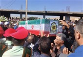 پیکر شهید محسن چهری در هرسین به خاک سپرده شد