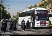 بدرقه زائران مراسم وداع با رهبر شهید انقلاب - شیراز