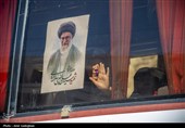 بدرقه زائران مراسم وداع با رهبر شهید انقلاب - شیراز
