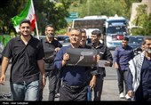 بدرقه زائران مراسم وداع با رهبر شهید انقلاب - شیراز