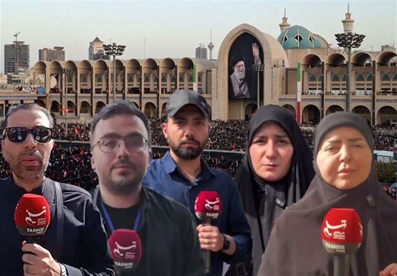 برخی از تولیدات تسنیم به زبان‌های خارجی درباره مراسم وداع امام شهید