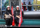 میدان انقلاب تهران پیش از آغاز مراسم  تشییع پیکر مطهر آقای شهید ایران