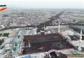 مشاهد جویة غیر مسبوقة للحشود الجماهیریة فی مسجد جمکران لوداع الإمام الشهید